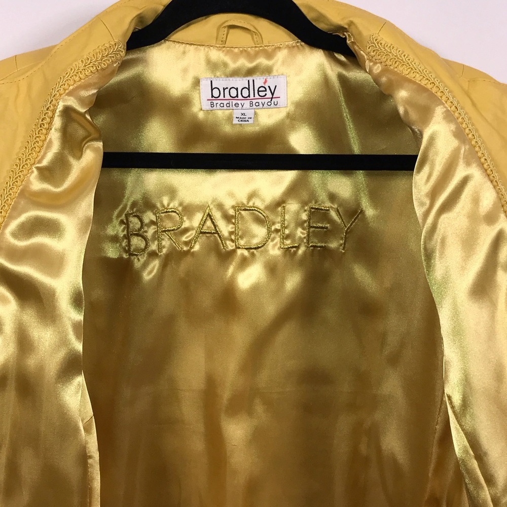 Bradley Bayou Like Pluribus Carol Yellow Genuine Leather Jacket for Women Size X - Picture 8 of 8